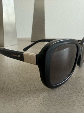 Coach Black Sunglasses with Gold Detailing